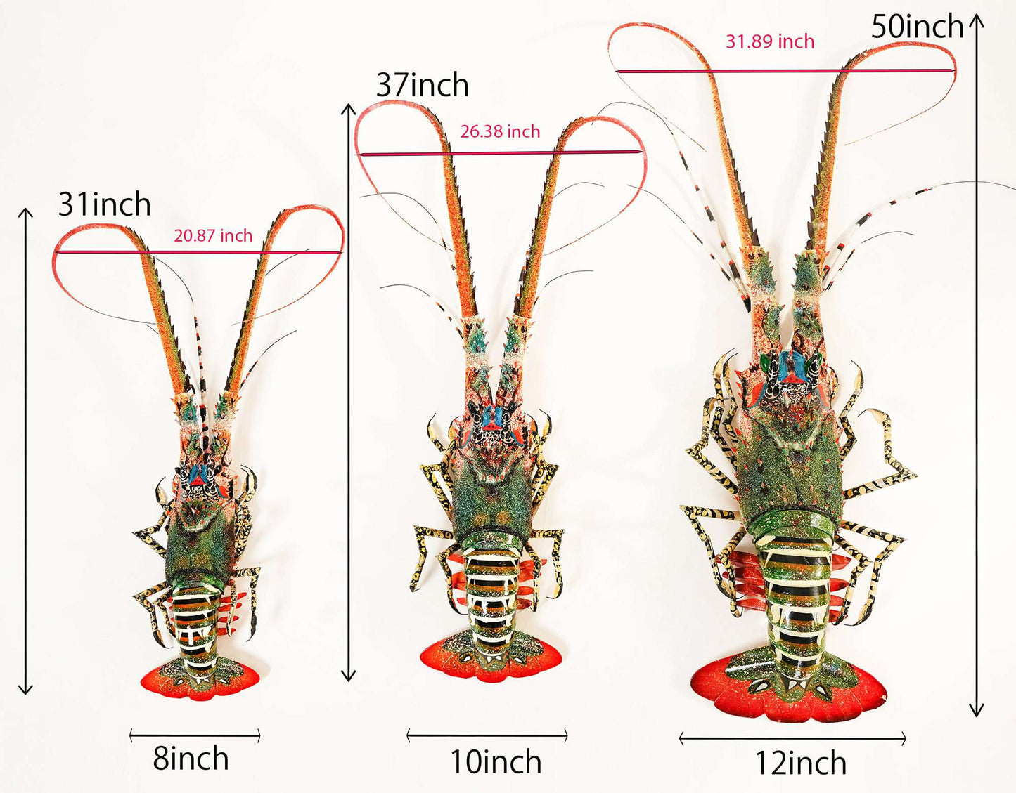 31-Inch Handmade Bamboo Lobster Model for Wall Decoration