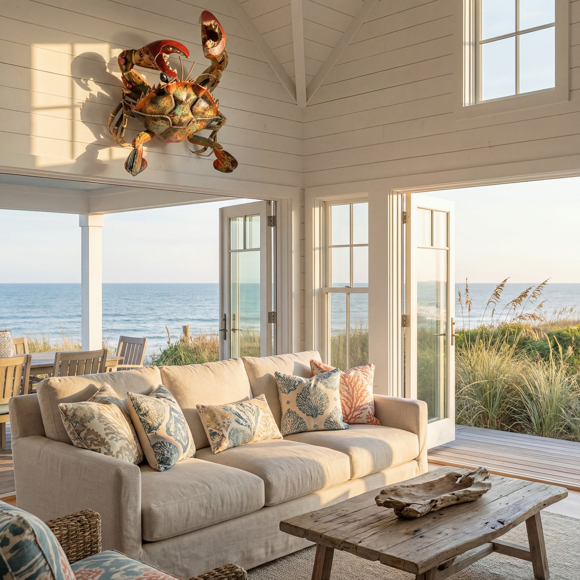Crab Wall Art Decor – Coastal Nautical Beach House Decoration